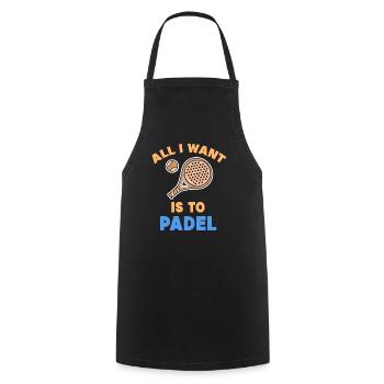 Déclaration de padel Joueurs de jeux de padel Raquettes Balles - Tablier de cuisine - noir - Devant - AI Model Male 185 dark (185cm)