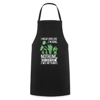 Funny Gardener Plants Design - Cooking Apron - black - Front - AI Model Male 185 dark (185cm)