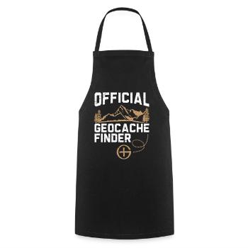 Official Geocache Finder Geocacher Geocaching - Cooking Apron - black - Front - AI Model Male 185 dark (185cm)