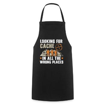 Searching for cache in the wrong places - Cooking Apron - black - Front - AI Model Male 185 dark (185cm)