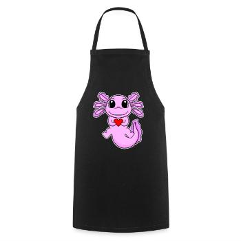 Axolotl Heart Love - Heart Motif - Tablier de cuisine - noir - Devant - AI Model Male 185 dark (185cm)