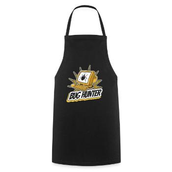 Bug Hunter Software Engineer Developer Coder - Cooking Apron - black - Front - AI Model Male 185 dark (185cm)
