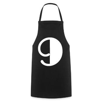 9 ANS. 9e ANNIVERSAIRE. ANNIVERSAIRE 9 ANS. 9 - Tablier de cuisine - noir - Devant - AI Model Male 185 dark (185cm)