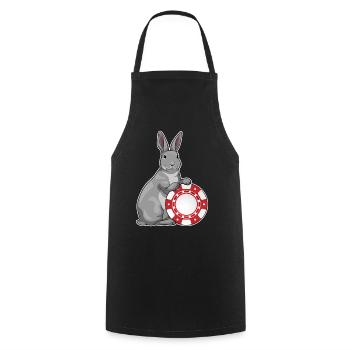Bunny Poker Jetons de poker - Tablier de cuisine - noir - Devant - AI Model Male 185 dark (185cm)