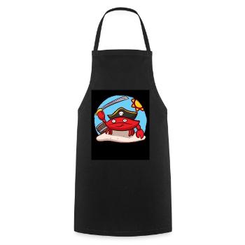 Amateurs de fruits de mer de crabe pirate - Tablier de cuisine - noir - Devant - AI Model Male 185 dark (185cm)