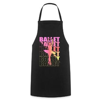 Ballet, Ballerine, Fille, Fille, Danse - Tablier de cuisine - noir - Devant - AI Model Male 185 dark (185cm)