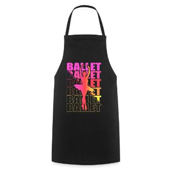 Ballet, Ballerine, Fille, Fille, Danse - Tablier de cuisine - noir - Devant - AI Model Male 185 dark (185cm)