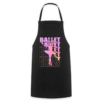 Ballet, Ballerine, Fille, Fille, Danse - Tablier de cuisine - noir - Devant - AI Model Male 185 dark (185cm)