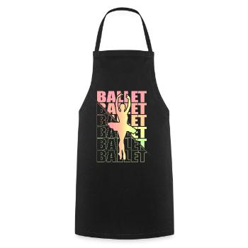 Ballet, Ballerine, Fille, Fille, Danse - Tablier de cuisine - noir - Devant - AI Model Male 185 dark (185cm)