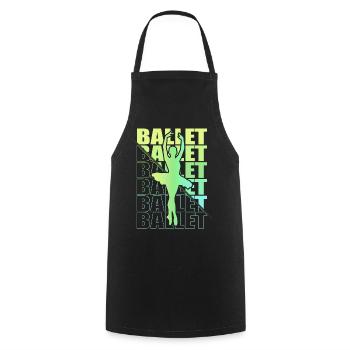 Ballet, Ballerine, Fille, Fille, Danse - Tablier de cuisine - noir - Devant - AI Model Male 185 dark (185cm)