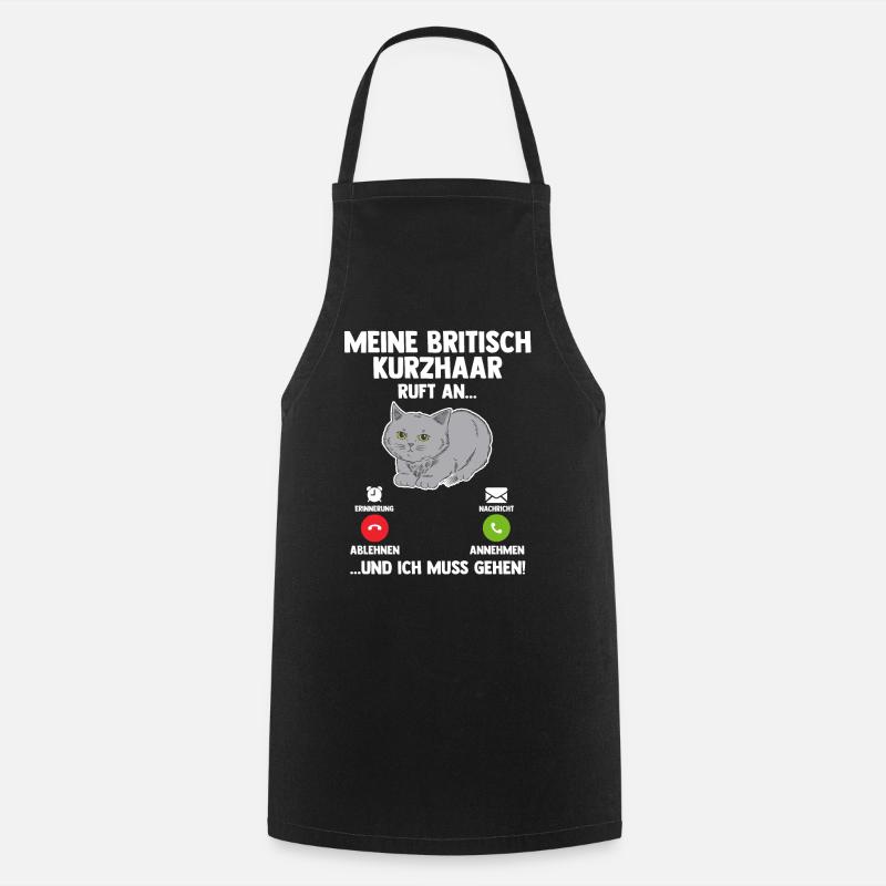 Britisch Kurzhaar Katze - Kochschürze - Schwarz