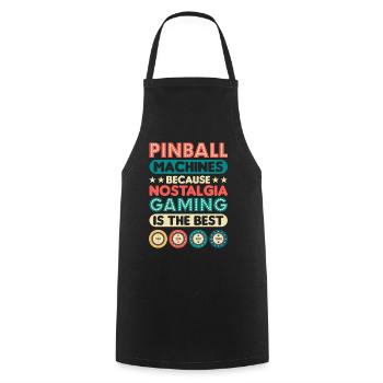 Flipper Retro Pinball Flipperautomat Bumper - Tablier de cuisine - noir - Devant - AI Model Male 185 dark (185cm)