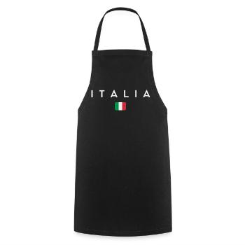 Drapeau de l’Italie, fierté italienne - Tablier de cuisine - noir - Devant - AI Model Male 185 dark (185cm)