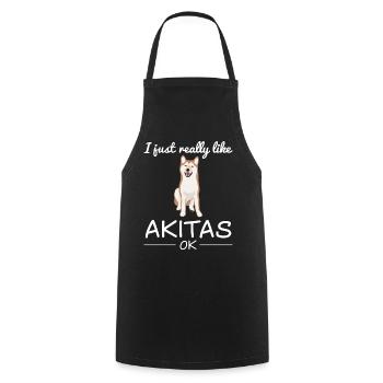 Akita Inu Dog Lover Dog Lover Dire cadeau - Tablier de cuisine - noir - Devant - AI Model Male 185 dark (185cm)