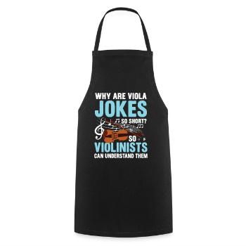 Why Are Viola Jokes So Short? Violinists - Kochschürze - Schwarz - Vorne - AI Model Male 185 dark (185cm)