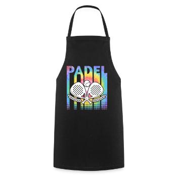 Padel Tennis Coloré - Tablier de cuisine - noir - Devant - AI Model Male 185 dark (185cm)