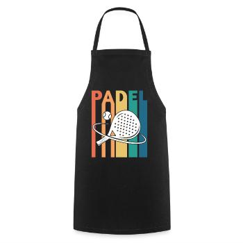Padel Tennis Retro Vintage - Cooking Apron - black - Front - AI Model Male 185 dark (185cm)