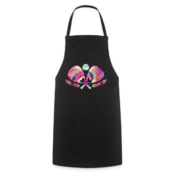 Padel Tennis Tie Dyed - Cooking Apron - black - Front - AI Model Male 185 dark (185cm)