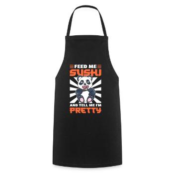 Panda eats sushi Zookeeper - Cooking Apron - black - Front - AI Model Male 185 dark (185cm)