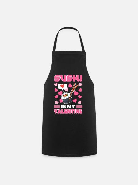 Sushi mein Valentinstag Sushi -Fan - Kochschürze - Schwarz