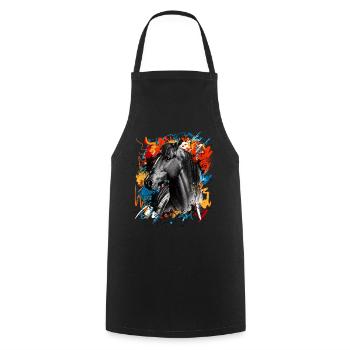 Cheval - Tablier de cuisine - noir - Devant - AI Model Male 185 dark (185cm)