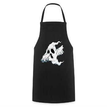 Dabbing Ghost Pumpkin Glowing Skeleton Halloween - Cooking Apron - black - Front - AI Model Male 185 dark (185cm)
