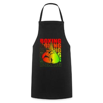 Boxen Arts Martiaux Boxe Box Club Boxeur - Tablier de cuisine - noir - Devant - AI Model Male 185 dark (185cm)