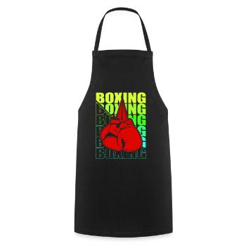 Boxen Arts Martiaux Boxe Box Club Boxeur - Tablier de cuisine - noir - Devant - AI Model Male 185 dark (185cm)