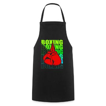 Boxen Arts Martiaux Boxe Box Club Boxeur - Tablier de cuisine - noir - Devant - AI Model Male 185 dark (185cm)