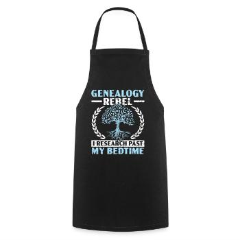 Généalogie Rebel I Recherche après l’heure du coucher - Tablier de cuisine - noir - Devant - AI Model Male 185 dark (185cm)