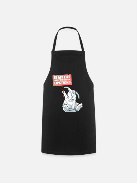 Défenseurs du lapin et du rouge à lèvres - Tablier de cuisine - noir