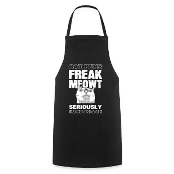 Cats Word Games Pet Lover - Cooking Apron - black - Front - AI Model Male 185 dark (185cm)