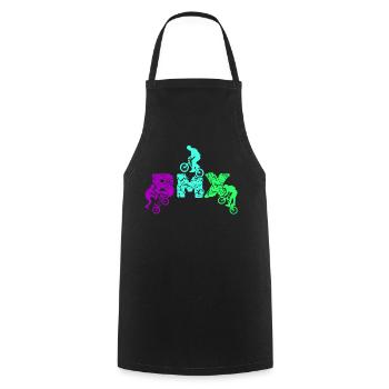vintage bike outfit, bike urban freestyle bmx - Cooking Apron - black - Front - AI Model Male 185 dark (185cm)