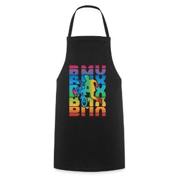 vintage bike outfit, bike urban freestyle bmx - Cooking Apron - black - Front - AI Model Male 185 dark (185cm)