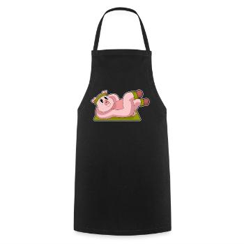 Pig Abdominal Workout Bodybuilding - Cooking Apron - black - Front - AI Model Male 185 dark (185cm)