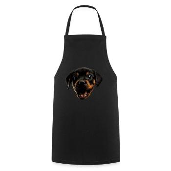 Rottweiler Dog Dogs Puppy Dog Owner Rottweiler - Cooking Apron - black - Front - AI Model Male 185 dark (185cm)