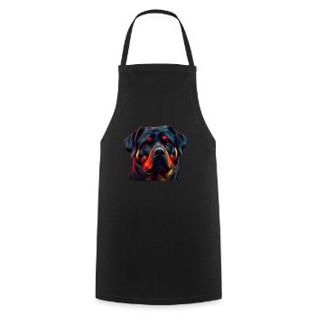 Rottweiler Dog Dogs Puppy Dog Owner Rottweiler - Cooking Apron - black - Front - AI Model Male 185 dark (185cm)