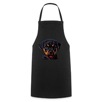 Rottweiler Dog Dogs Puppy Dog Owner Rottweiler - Cooking Apron - black - Front - AI Model Male 185 dark (185cm)