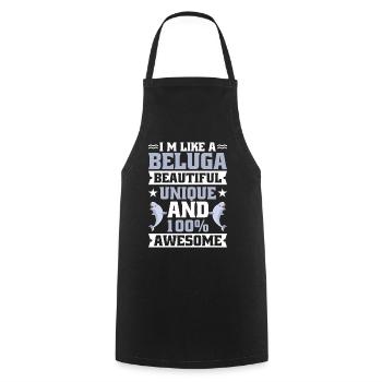 Beluga Whale Beluga Whale Whale Watching Dolphin Dolphin - Cooking Apron - black - Front - AI Model Male 185 dark (185cm)
