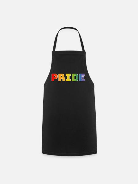 Regenbogen pride weiss - Kochschürze - Schwarz