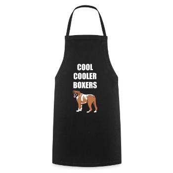 Boxer allemand chien chien amoureux disant cadeau - Tablier de cuisine - noir - Devant - AI Model Male 185 dark (185cm)