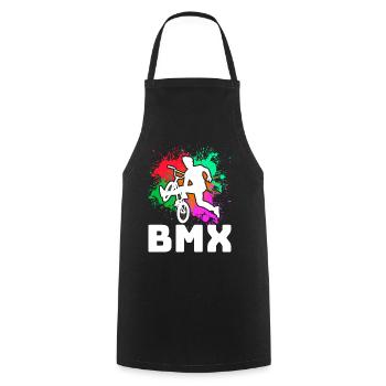 vintage bike outfit, bike urban freestyle bmx - Cooking Apron - black - Front - AI Model Male 185 dark (185cm)