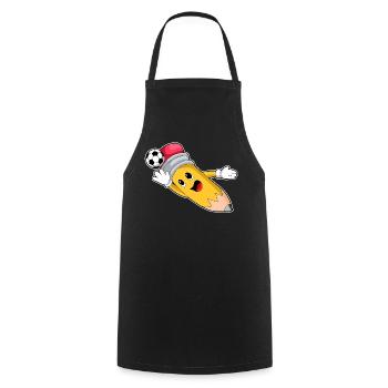 Pencil Soccer Player Soccer - Tablier de cuisine - noir - Devant - AI Model Male 185 dark (185cm)