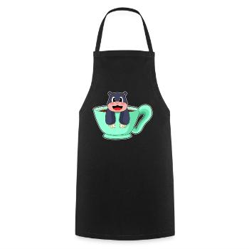 Tasse de café mole - Tablier de cuisine - noir - Devant - AI Model Male 185 dark (185cm)