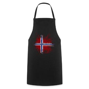 Drapeau de la Norvège grunge - Tablier de cuisine - noir - Devant - AI Model Male 185 dark (185cm)