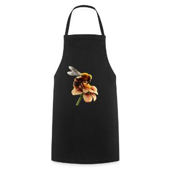 Bee on flower - Cooking Apron - black - Front - AI Model Male 185 dark (185cm)