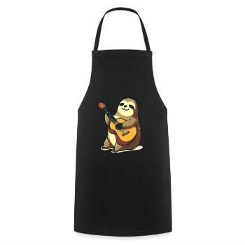 Paresseux musical - Tablier de cuisine - noir - Devant - AI Model Male 185 dark (185cm)