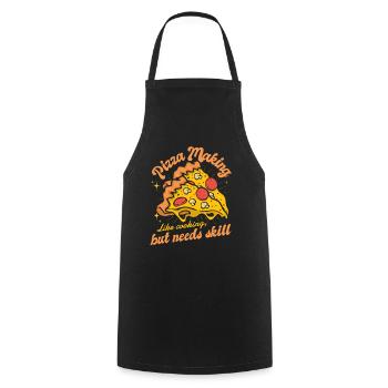 Like Cooking But Needs Skill Pizza Pizza Tray - Cooking Apron - black - Front - AI Model Male 185 dark (185cm)