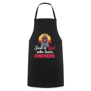 Bauer Hühner Mädchen Geschenk Sonnenuntergang Huhn - Kochschürze - Schwarz - Vorne - AI Model Male 185 dark (185cm)