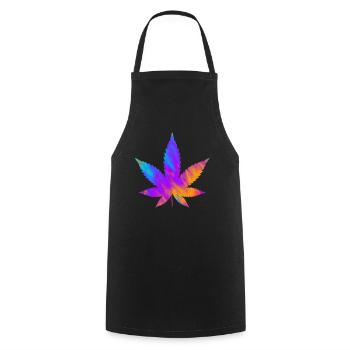 Cannabis Leaf | Hemp Leaf Colorful - Cooking Apron - black - Front - AI Model Male 185 dark (185cm)